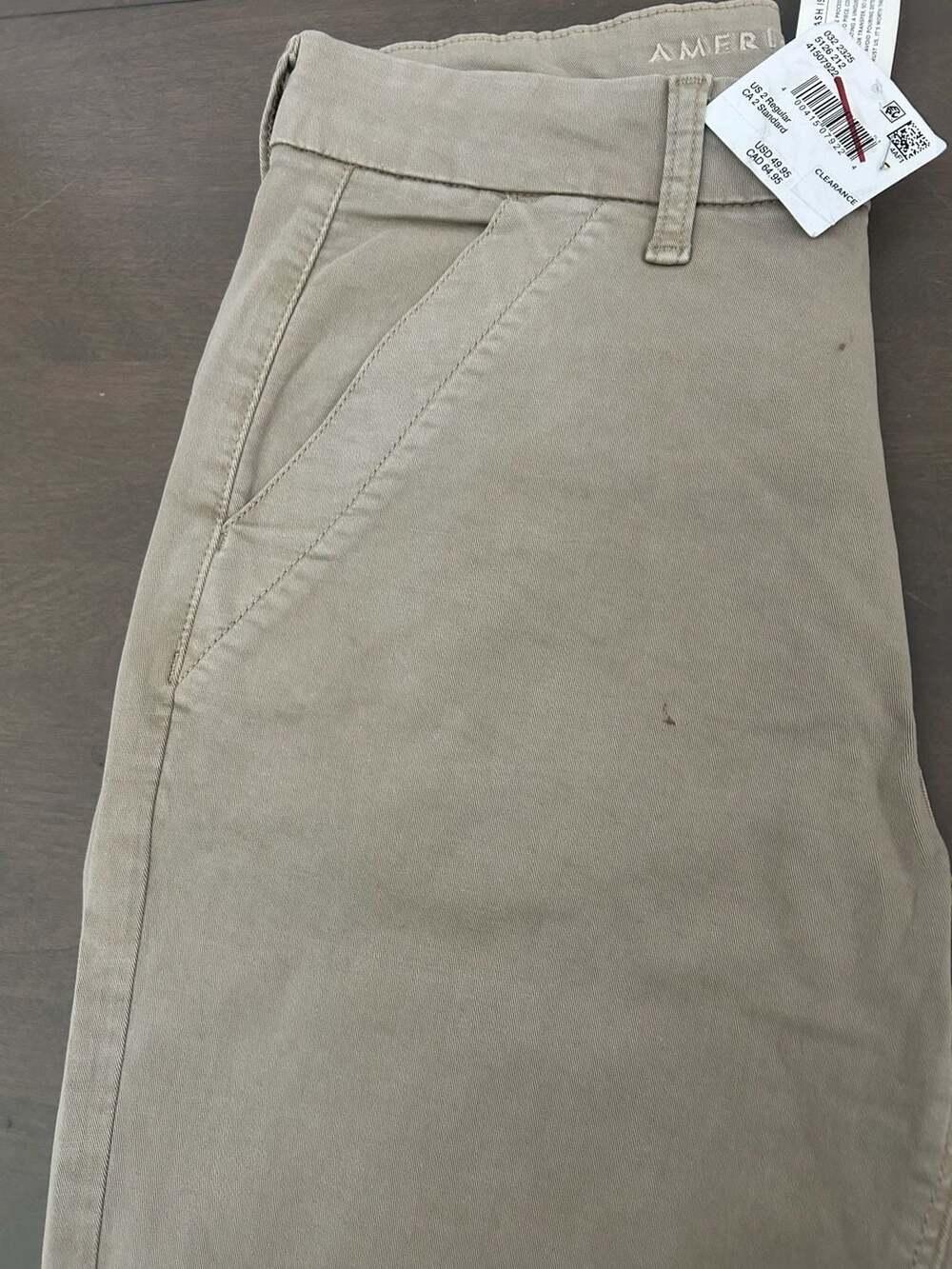 American Eagle Super High-Rise Straight Stretch Khaki Chino Pants